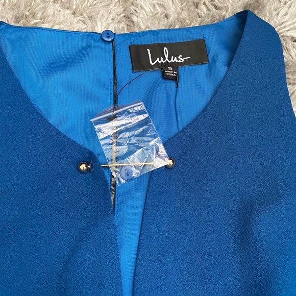 Lulus Near or Bar Teal Blue Shift Dress - Picture 6 of 8